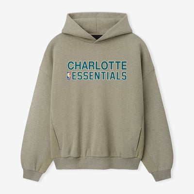 Charlotte Hornets Fear of God 90s Relaxed Hoodie - Heather Gray