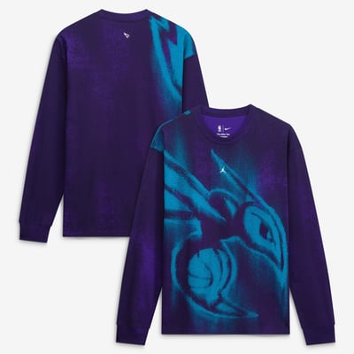 Charlotte Hornets Jordan Brand 2026/27 Standard Issue Game Theater Team Anthem Long Sleeve T-Shirt - Purple