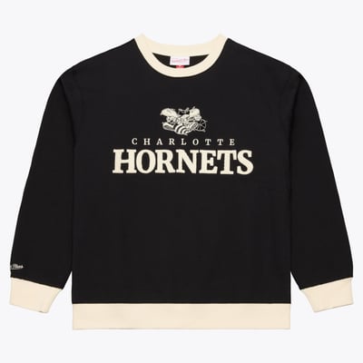  Charlotte Hornets Mitchell & Ness Cookies & Cream Fleece Crewneck Sweatshirt - Black