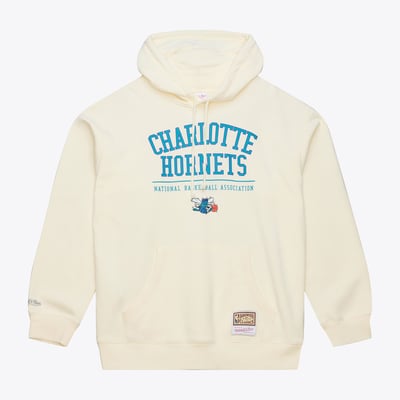 Charlotte Hornets Mitchell & Ness Walk-Off Fleece Hoodie - Cream