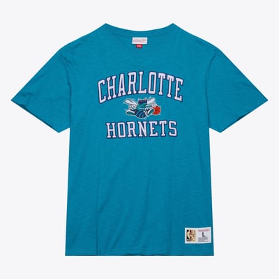  Charlotte Hornets Mitchell & Ness Hardwood Classics Legendary Slub T-Shirt - Teal