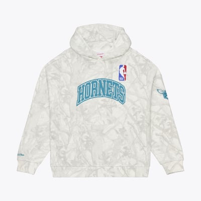 Charlotte Hornets Mitchell & Ness Ghosted Fleece Hoodie - White