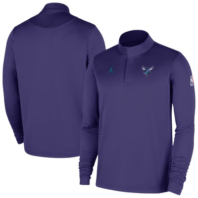 Charlotte Hornets Nike Authentic Coaches Quarter-Zip Dri-FIT Top - Purple