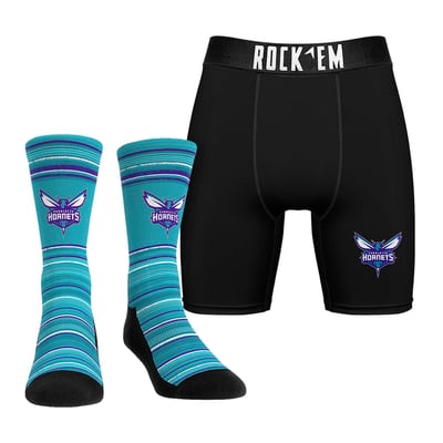  Charlotte Hornets Rock Em Primary Crew Socks & Boxer Briefs Combo Pack