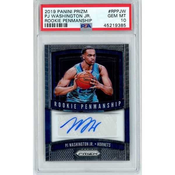 Autographed Charlotte Hornets PJ Washington Jr. 2019 Panini Prizm 
