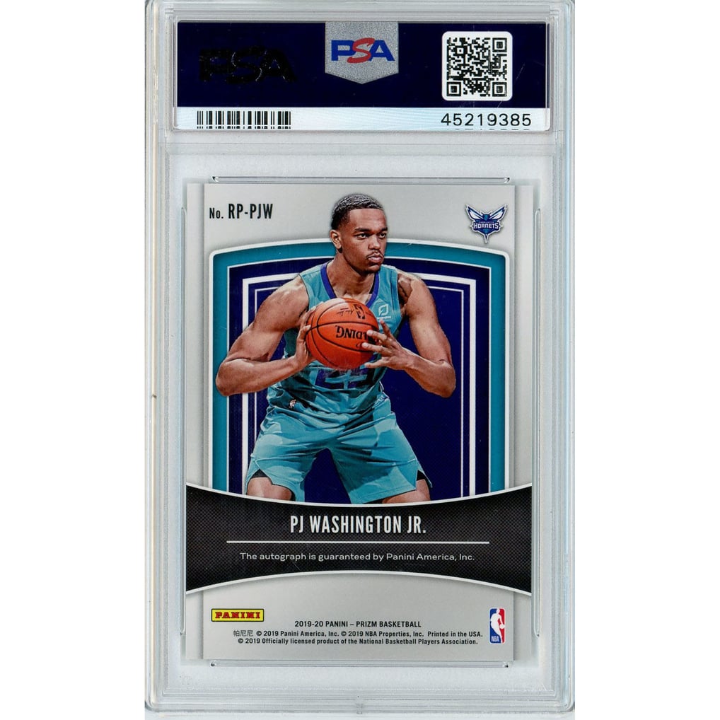 Autographed Charlotte Hornets PJ Washington Jr. 2019 Panini Prizm 