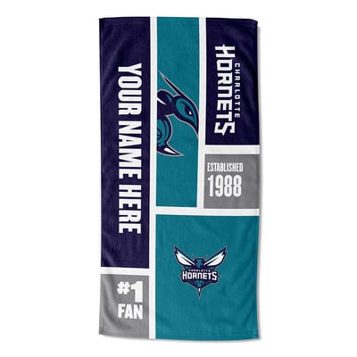 Charlotte Hornets The Northwest Group 30'' x 60'' Colorblock Personalized Beach Towel