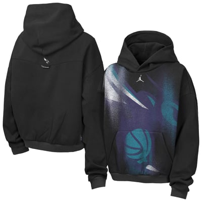  Charlotte Hornets Jordan Brand Youth 2026 Standard Issue Practice Icon Fleece Pullover Hoodie - Black