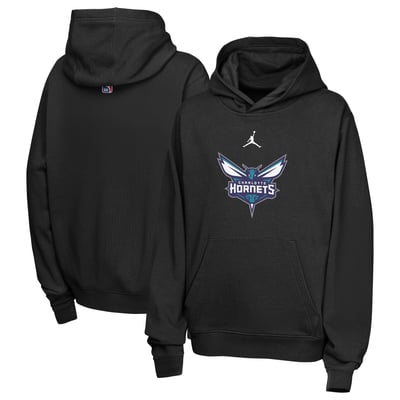 Charlotte Hornets Jordan Brand Youth Essential Logo Club Hoodie - Black