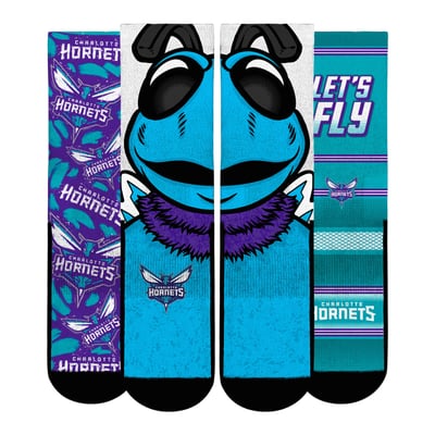  Charlotte Hornets Rock Em Youth Fan Favorites Three-Pack Crew Socks Set - Blue