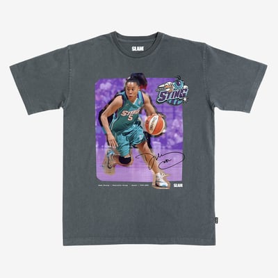 Dawn Staley Charlotte Sting SLAM Unisex Court Origins Heavyweight T-Shirt - Charcoal