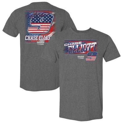 Chase Elliott Hendrick Motorsports Team Collection Patriotic Name & Number T-Shirt - Heather Gray