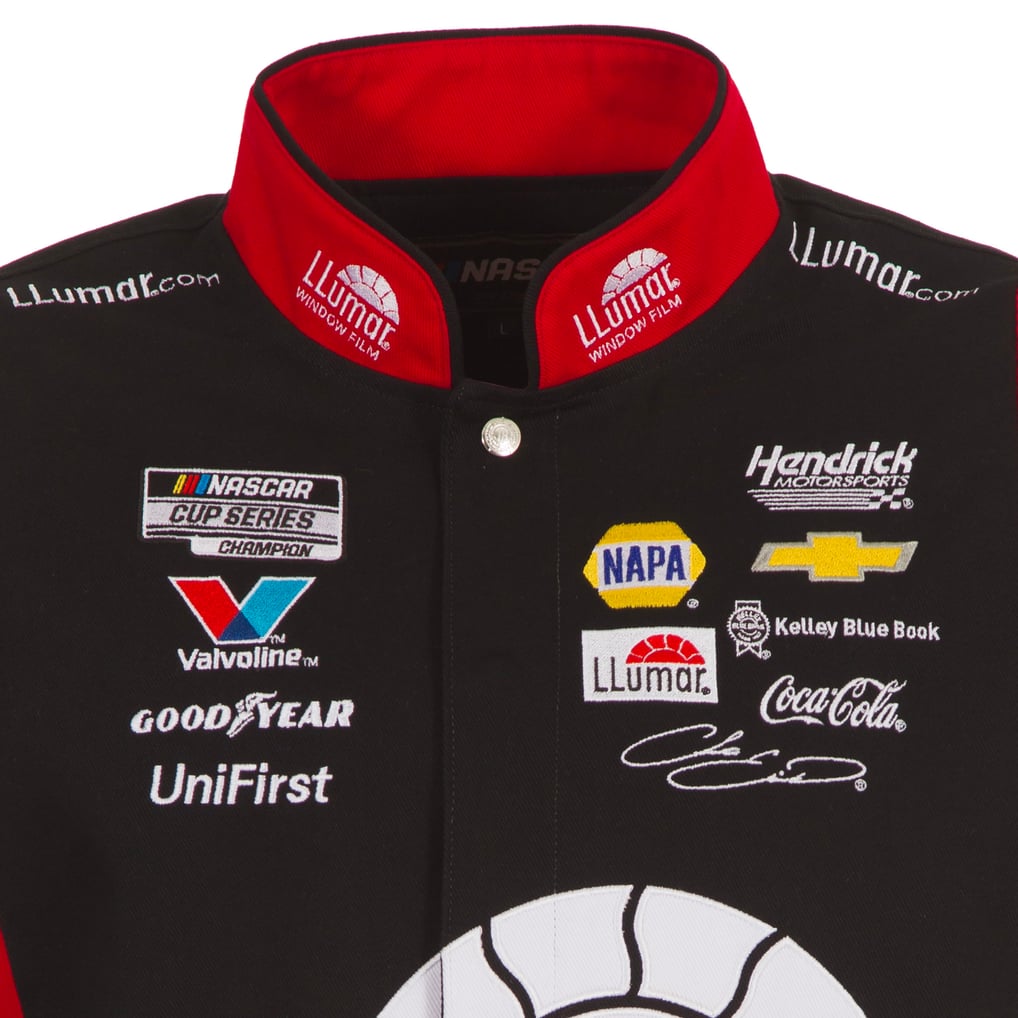 Chase Elliott JH Design Llumar Full-Snap Twill Uniform Jacket - Black/Red