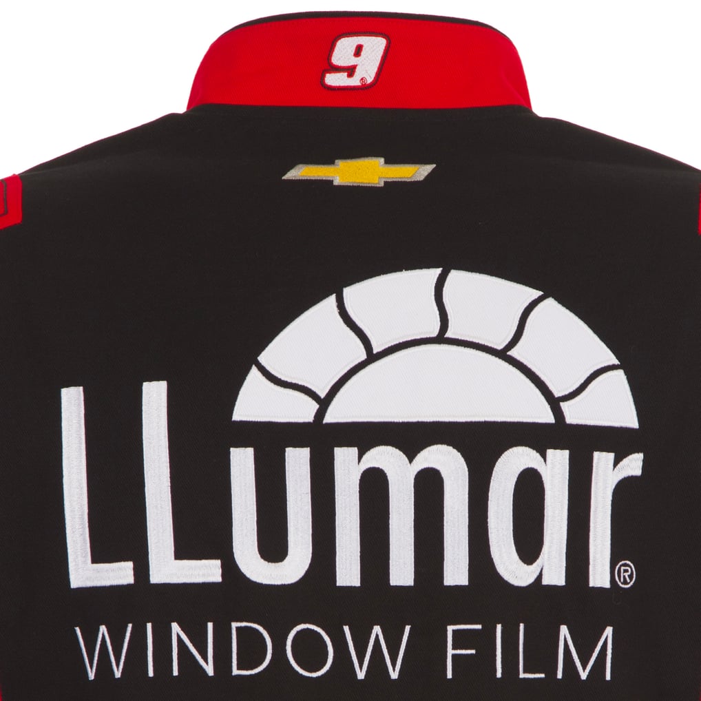 Chase Elliott JH Design Llumar Full-Snap Twill Uniform Jacket - Black/Red