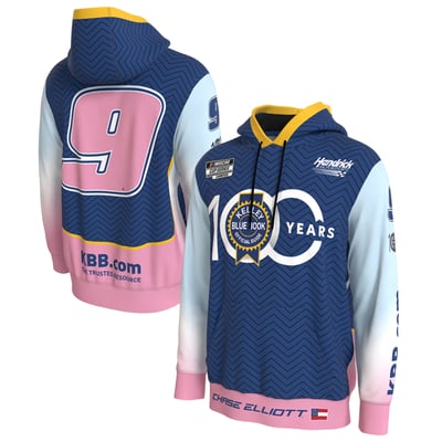 Chase Elliott ProSphere Kelly Blue Book 100th Anniversary Hoodie - Blue