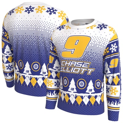 Chase Elliott ProSphere Driver Holiday Sweater - White