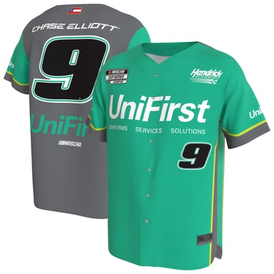 Chase Elliott ProSphere Unisex UniFirst Baseball Fashion Jersey - Green/Gray
