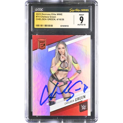 Chelsea Green WWE Autographed 2023 Donruss Elite #74 CGC Fanatics Witnessed Authenticated 9/10 Card