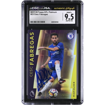 Cesc Fàbregas Chelsea Autographed 2017-18 Topps EPL Platinum #23 CGC Authenticated 9.5/10 Card