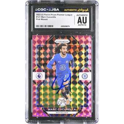 Marc Cucurella Chelsea Autographed 2022-23 Panini Prizm Premier League Pink Mosaic #121 CGC Authenticated AUTO 10 Card