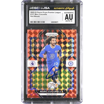 Marc Cucurella Chelsea Autographed 2022-23 Panini Prizm Premier League Red Mosaic #121 CGC Authenticated AUTO 10 Card