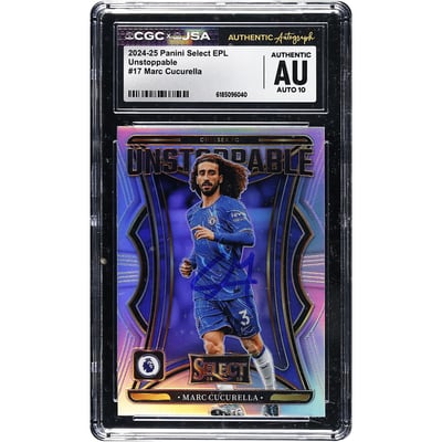 Marc Cucurella Chelsea Autographed 2024-25 Panini Select EPL Unstoppable #17 CGC Authenticated Auto 10 Card