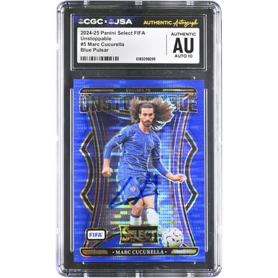 Marc Cucurella Chelsea Autographed 2024-25 Panini Select FIFA Blue Pulsar #5 CGC Authenticated AUTO 10 Card