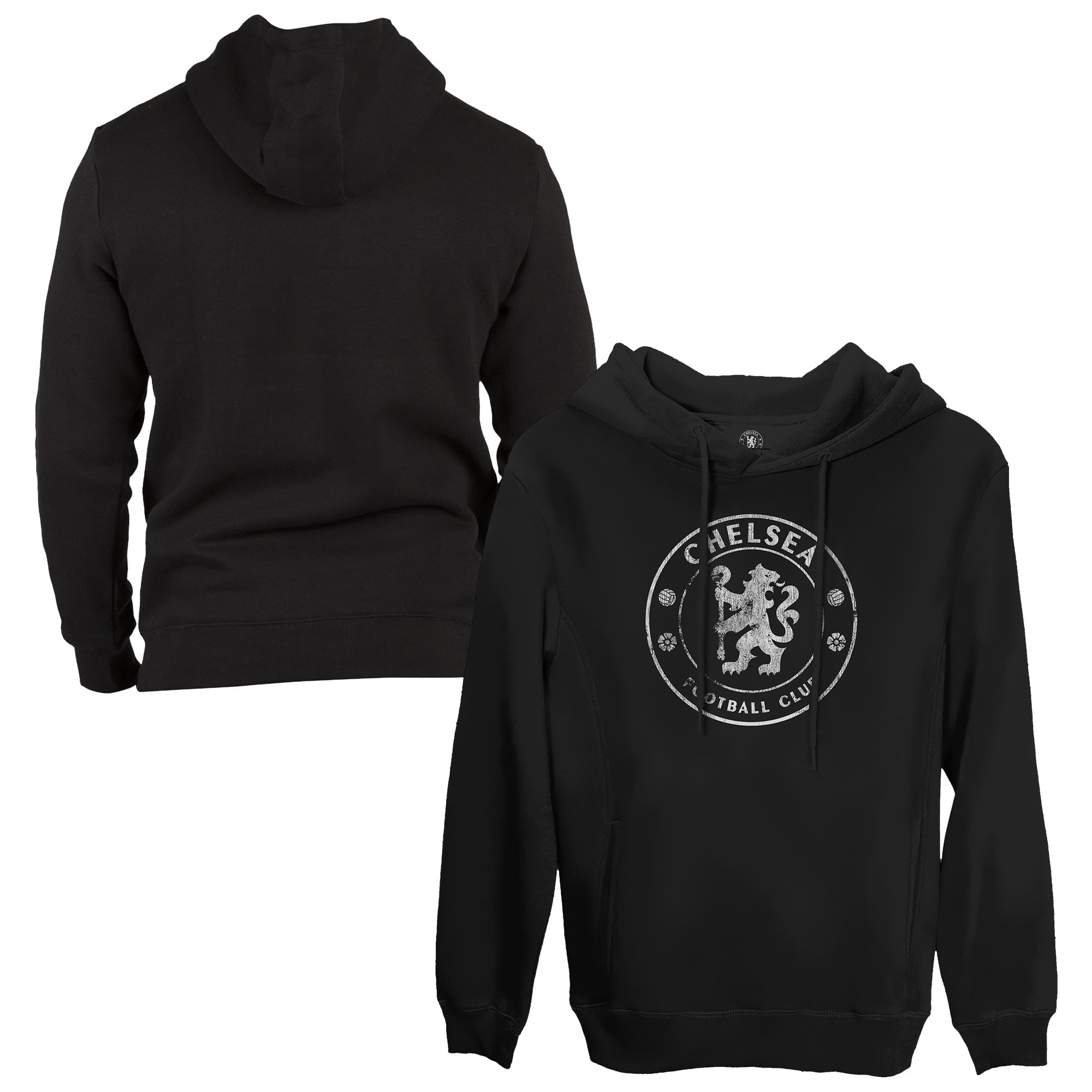 Chelsea 1863FC Monochrome Badge Fleece Pullover Hoodie - Black