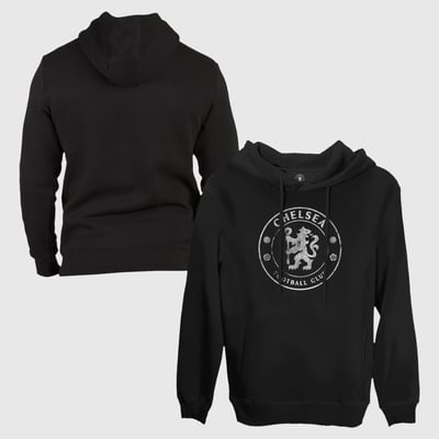 Chelsea 1863FC Monochrome Badge Fleece Pullover Hoodie - Black
