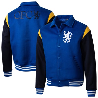 Chelsea Sport Design Sweden Victory Varsity Full-Snap Jacket - Blue