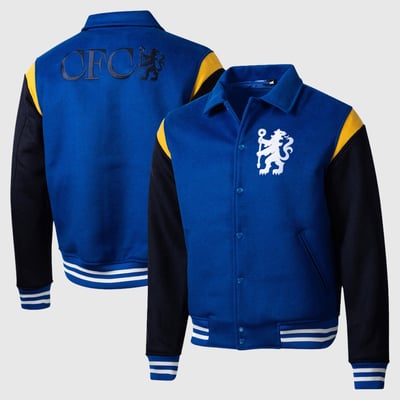 Chelsea Sport Design Sweden Victory Varsity Full-Snap Jacket - Blue