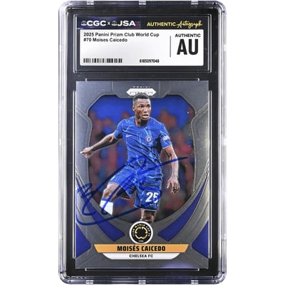 Moisés Caicedo Chelsea Autographed 2025 Panini Prizm Club World Cup #70 CGC Authenticated Card