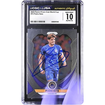Pedro Neto Chelsea Autographed 2025 Panini Prizm Club World Cup #72 CGC Authenticated 10/10 Card