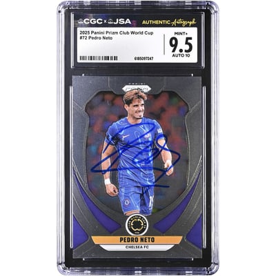 Pedro Neto Chelsea Autographed 2025 Panini Prizm Club World Cup #72 CGC Authenticated 9.5/10 Card