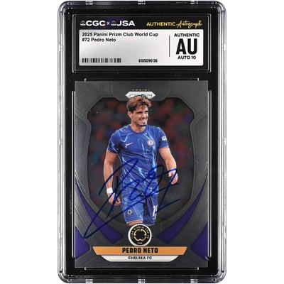 Pedro Neto Chelsea Autographed 2025 Panini Prizm Club World Cup #72 CGC Authenticated Auto 10 Card