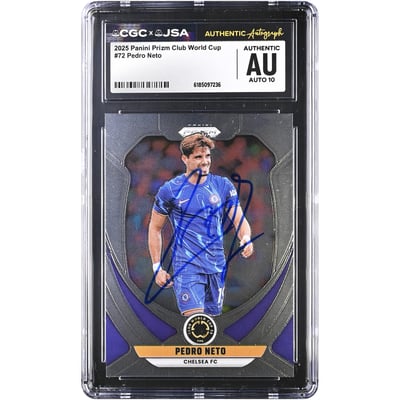Pedro Neto Chelsea Autographed 2025 Panini Prizm Club World Cup #72 CGC Authenticated AUTO 10 Card