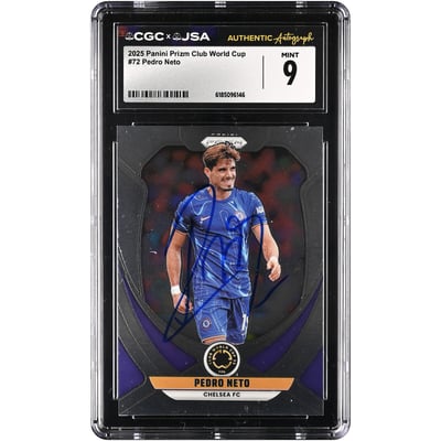 Pedro Neto Chelsea Autographed 2025 Panini Prizm Club World Cup #72 CGC Authenticated MINT 9 Card