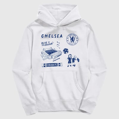 Chelsea Vive La Fete Youth Impressions Icons Hoodie - White
