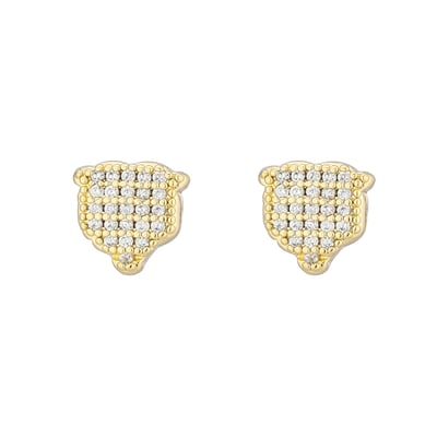  Chicago Bears LUV AJ  Pave Logo Stud Earrings - Gold
