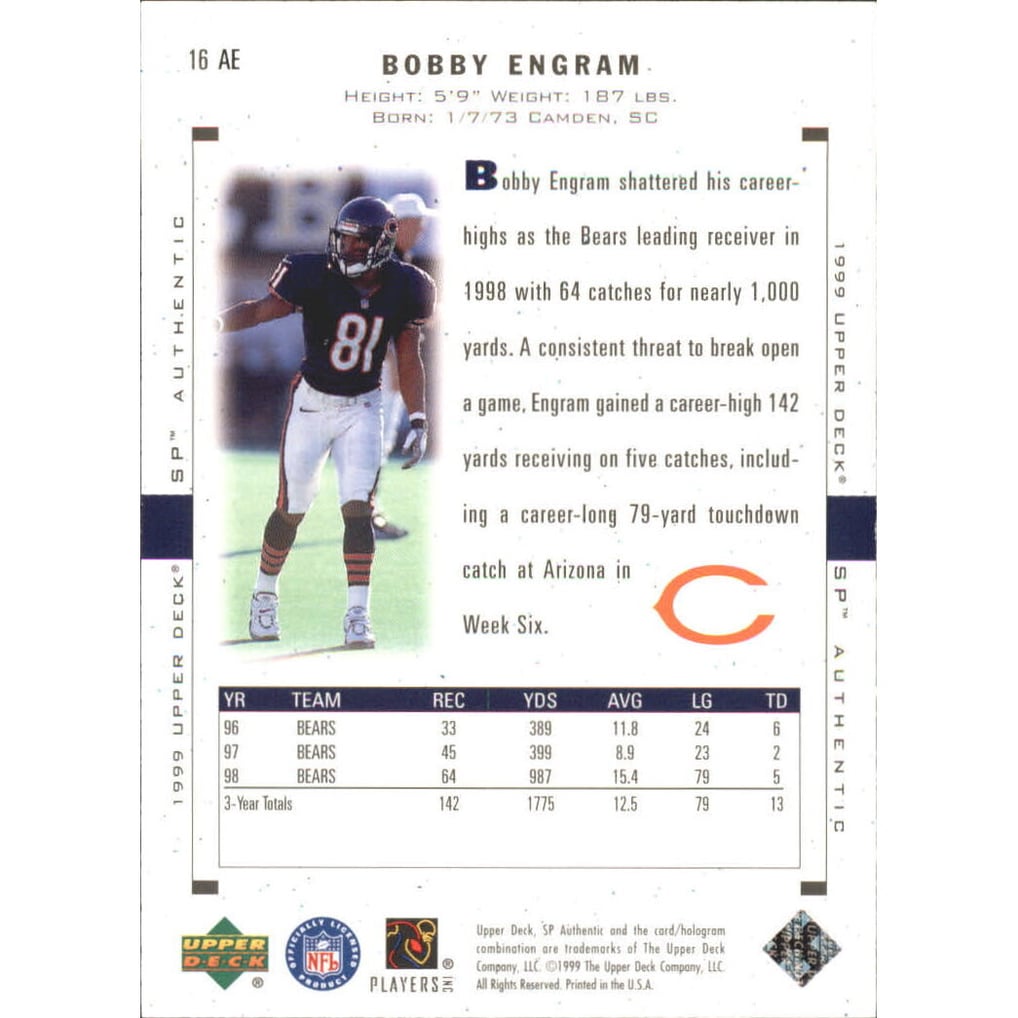 1999 SP Authentic Excitement #16 Bobby Engram
