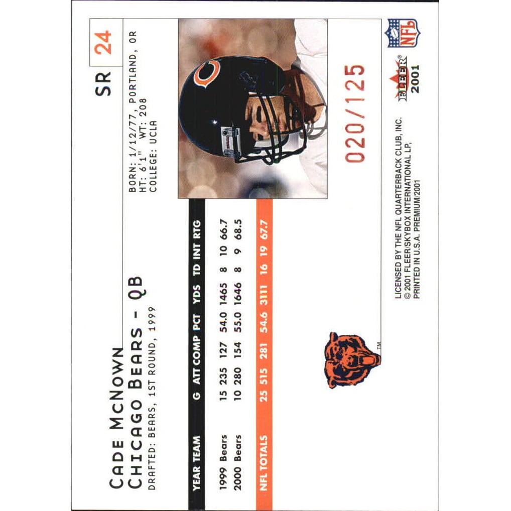2001 Fleer Premium Star Ruby #24 Cade McNown