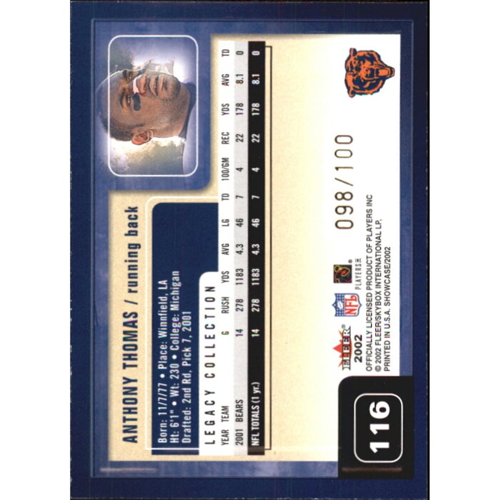 2002 Fleer Showcase Legacy #116 Anthony Thomas
