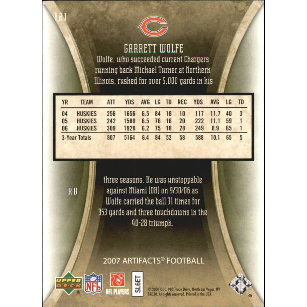 2007 Artifacts Green #121 Garrett Wolfe