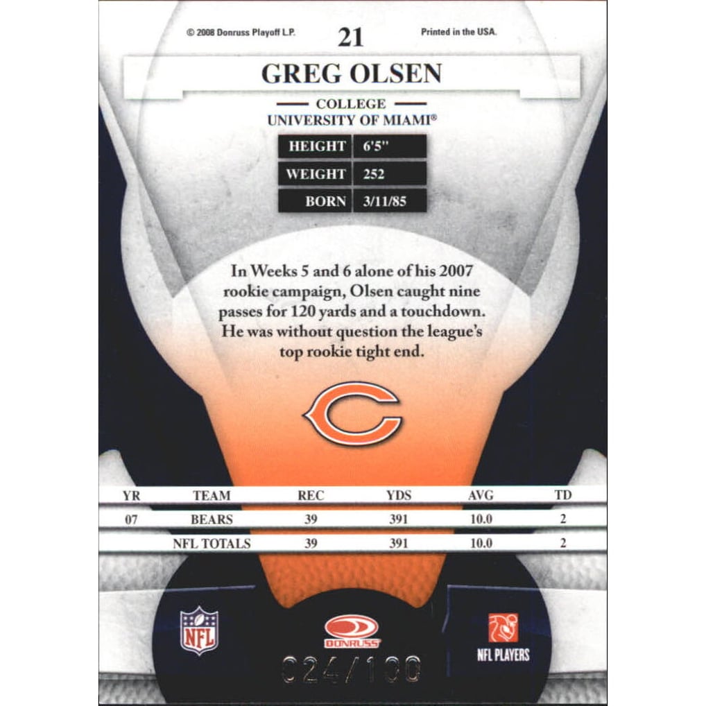 2008 Leaf Certified Materials Mirror Red #21 Greg Olsen
