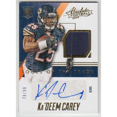 2014 Absolute Tools of the Trade Rookie Signatures #TTRSKC Ka'Deem Carey