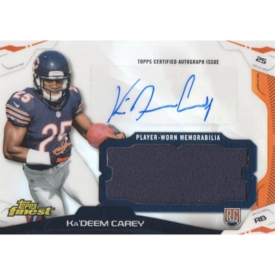 2014 Finest Jumbo Jersey Autographs Refractors #AJRKC Ka'Deem Carey