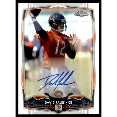 2014 Topps Chrome Mini Rookie Autographs Refractors #168 David Fales