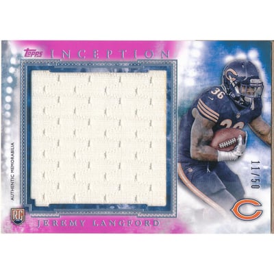 2015 Topps Inception Rookie Relics Jumbo Patch Magenta #RJRJL Jeremy Langford