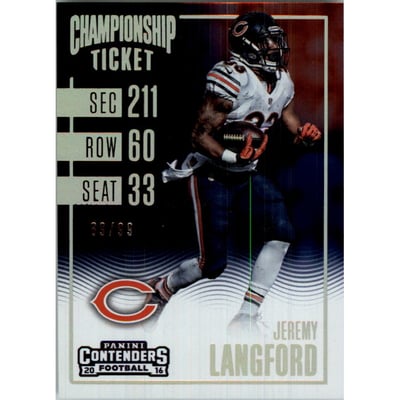 2016 Panini Contenders Championship Ticket #27 Jeremy Langford