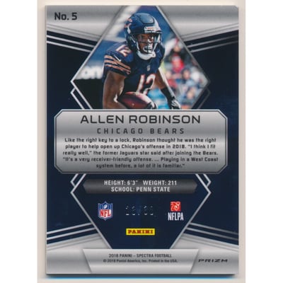 2018 Panini Spectra Neon Green #5 Allen Robinson